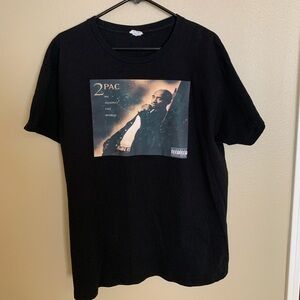2PAC Me Against The World Black Shirt Cotton Men Size Large. Used Good Condition